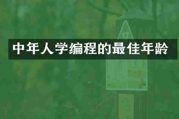 中年人学编程的最佳年龄