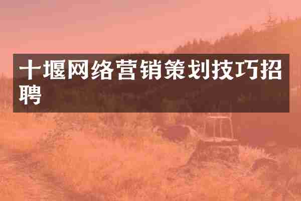 十堰网络营销策划技巧招聘