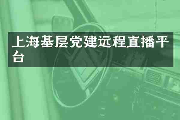 上海基层党建远程直播平台
