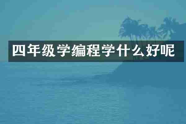 四年级学编程学什么好呢