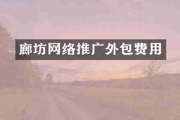 廊坊网络推广外包费用
