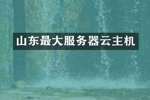 山东最大服务器云主机