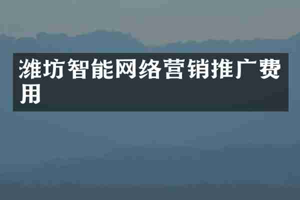 潍坊智能网络营销推广费用