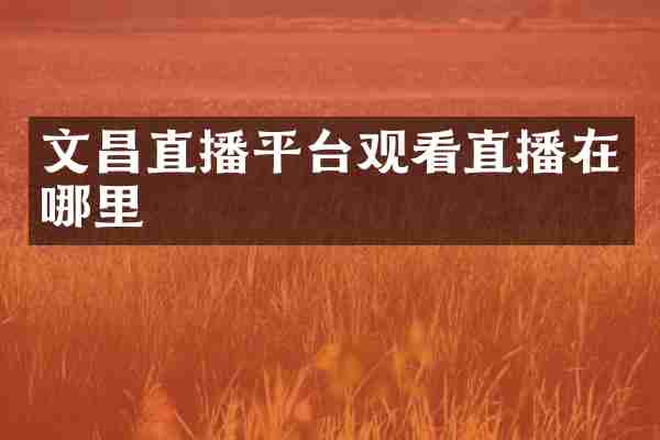 文昌直播平台观看直播在哪里