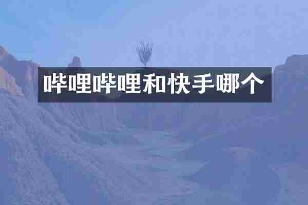 哔哩哔哩和快手哪个