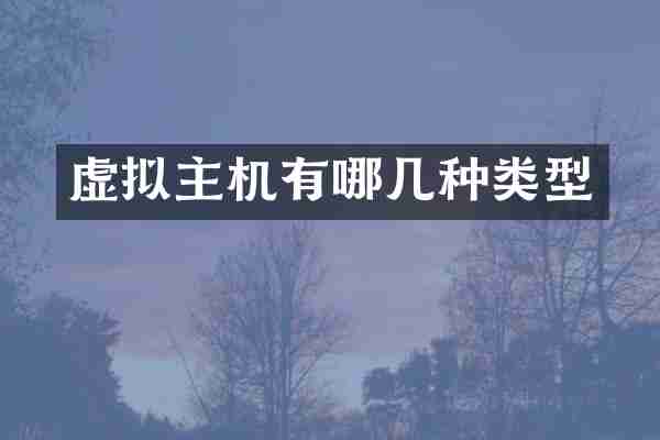 虚拟主机有哪几种类型