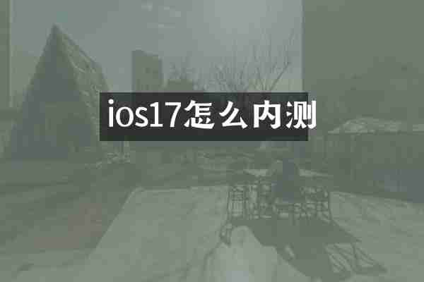 ios17怎么内测
