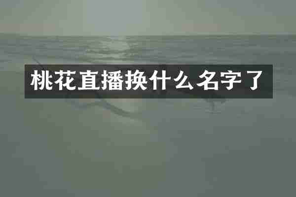 桃花直播换什么名字了