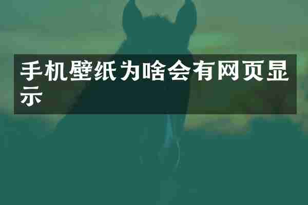 手机壁纸为啥会有网页显示