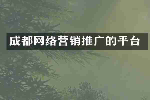 成都网络营销推广的平台