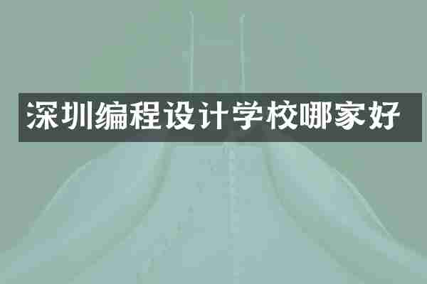 深圳编程设计学校哪家好