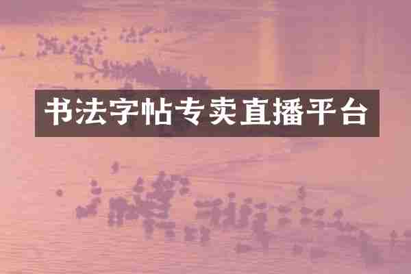 书法字帖专卖直播平台