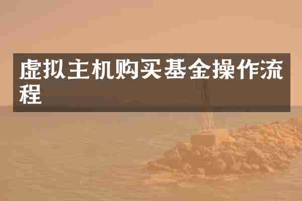 虚拟主机购买基金操作流程
