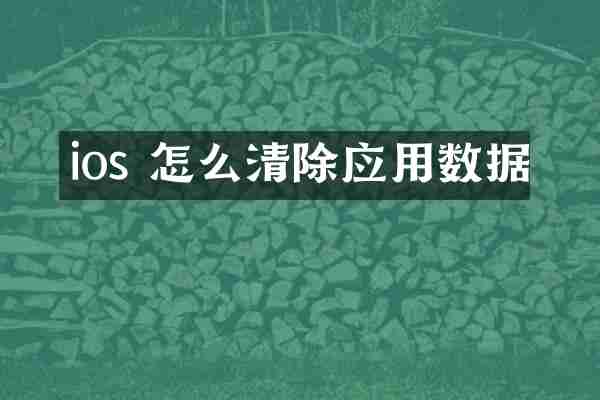 ios 怎么清除应用数据