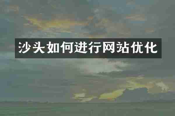 沙头如何进行网站优化
