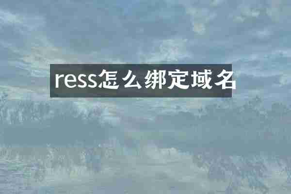 ress怎么绑定域名