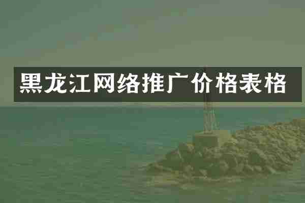 黑龙江网络推广价格表格