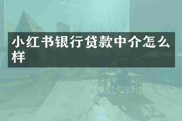 小红书银行贷款中介怎么样
