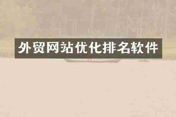 外贸网站优化排名软件