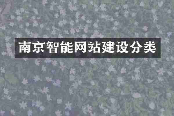 南京智能网站建设分类