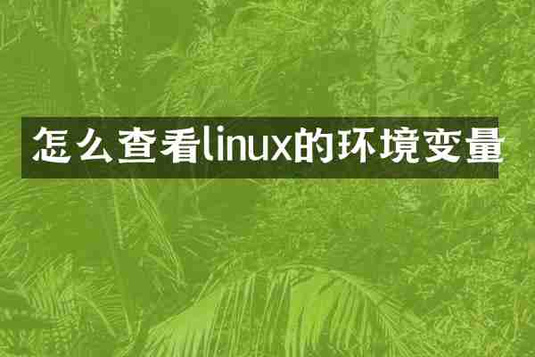怎么查看linux的环境变量