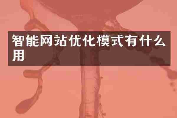 智能网站优化模式有什么用