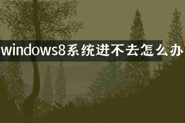 windows8系统进不去怎么办