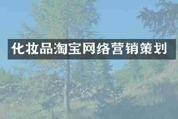化妆品淘宝网络营销策划