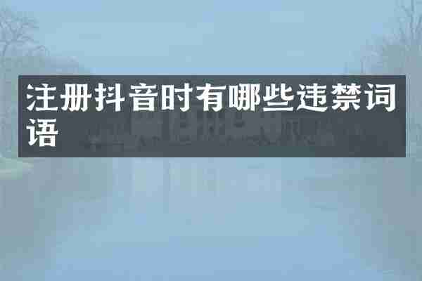 注册抖音时有哪些违禁词语