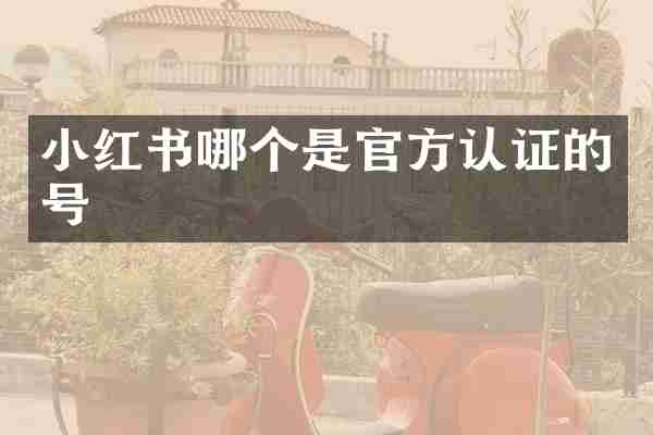 小红书哪个是官方认证的号