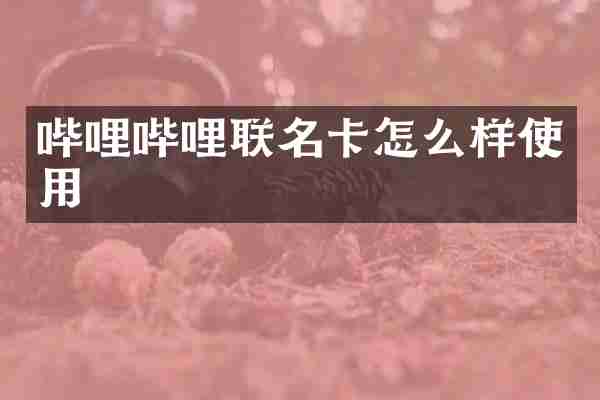 哔哩哔哩联名卡怎么样使用