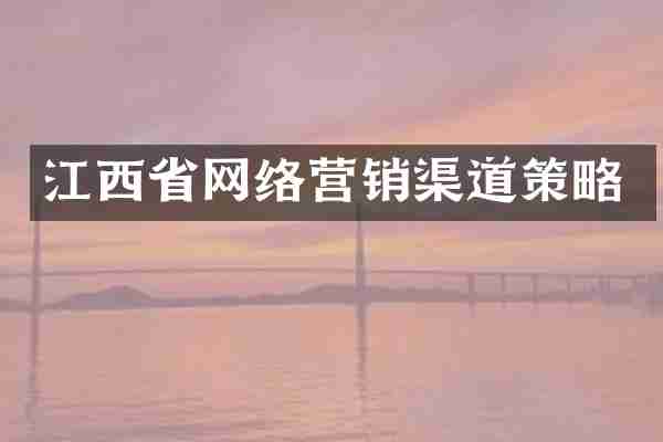 江西省网络营销渠道策略