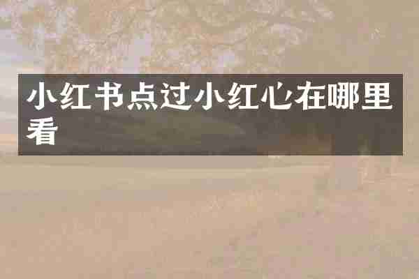 小红书点过小红心在哪里看