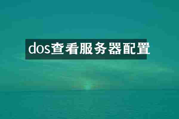 dos查看服务器配置