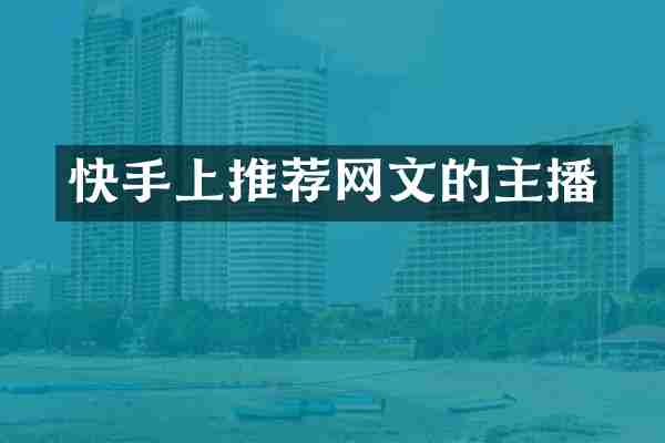 快手上推荐网文的主播