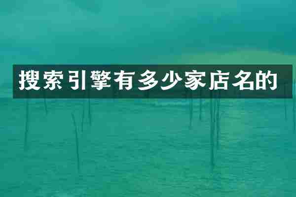 搜索引擎有多少家店名的