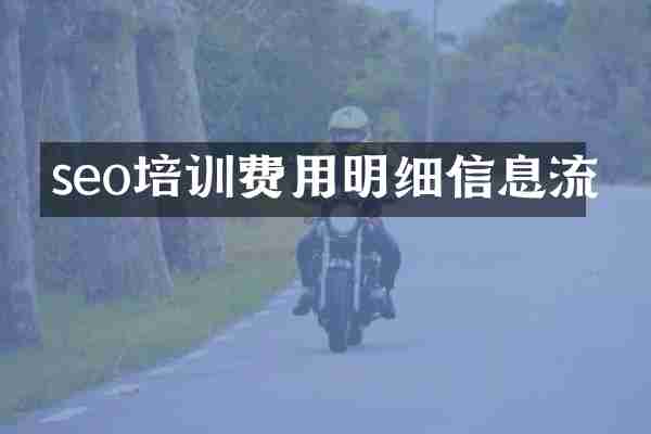 seo培训费用明细信息流