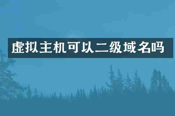 虚拟主机可以二级域名吗