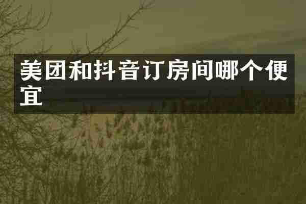 美团和抖音订房间哪个便宜