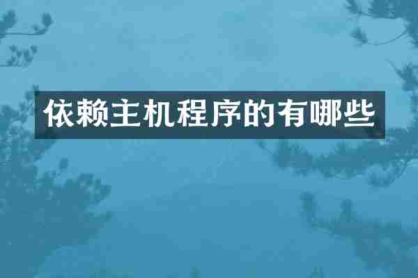 依赖主机程序的有哪些