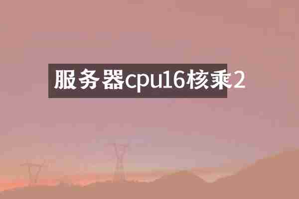 服务器cpu16核乘2