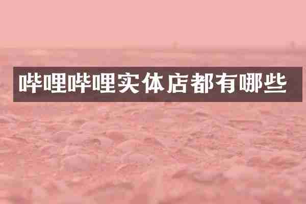 哔哩哔哩实体店都有哪些