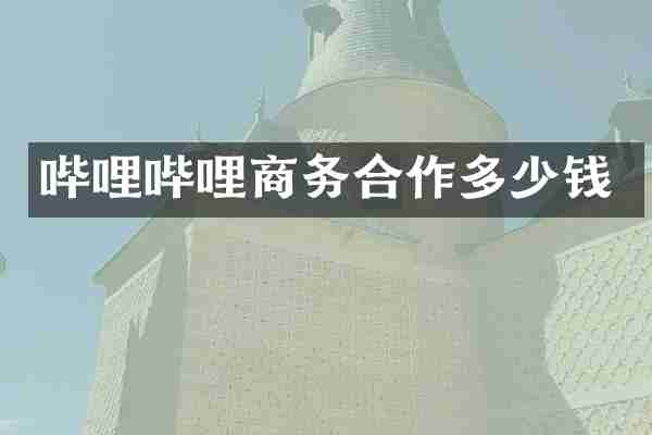 哔哩哔哩商务合作多少钱