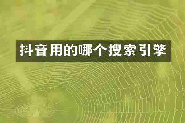 抖音用的哪个搜索引擎