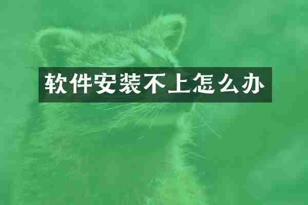 软件安装不上怎么办