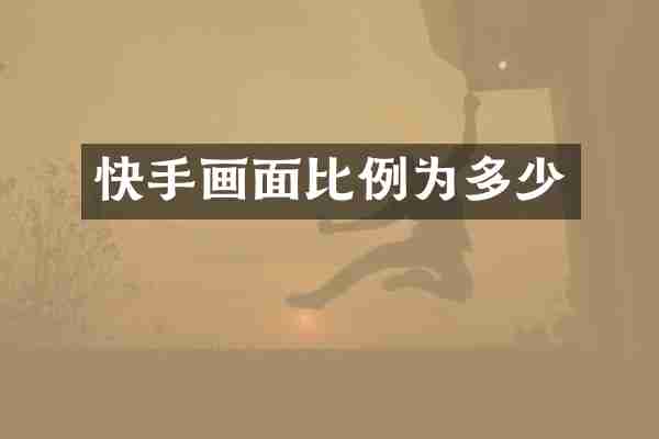 快手画面比例为多少