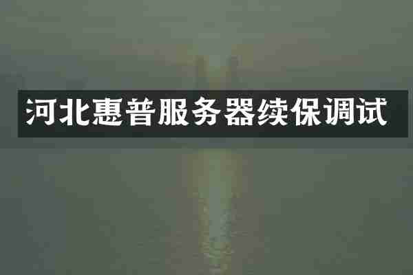 河北惠普服务器续保调试