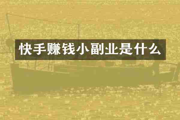 快手赚钱小副业是什么