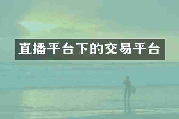 直播平台下的交易平台