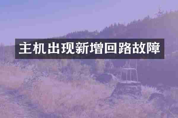 主机出现新增回路故障